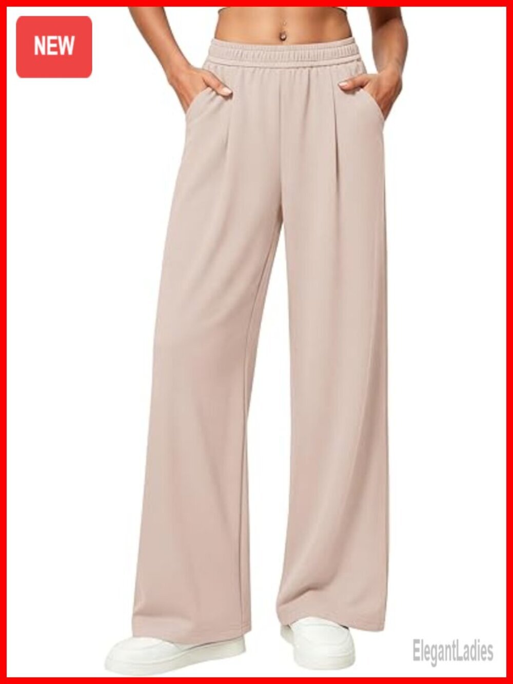 Wide Leg Pants Travel Casual Lounge High Waist Flowy Palazzo Pants with Pockets